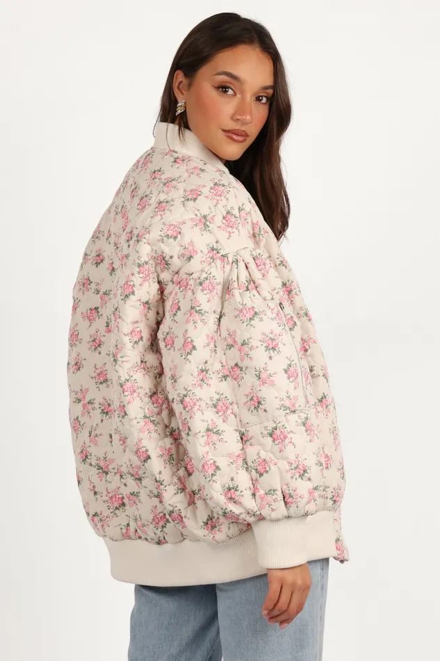 Jackets and Coats Yasmine Quilted Flower Jacket Off White 8211 Petal and Pup Women