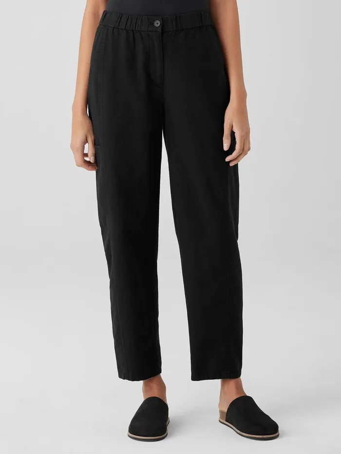 Jackets Coats and Vests Women Eileen Fisher Cotton Hemp Stretch Lantern Pant Black
