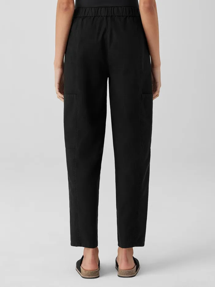 Jackets Coats and Vests Women Eileen Fisher Cotton Hemp Stretch Lantern Pant Black