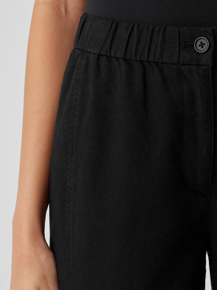 Jackets Coats and Vests Women Eileen Fisher Cotton Hemp Stretch Lantern Pant Black