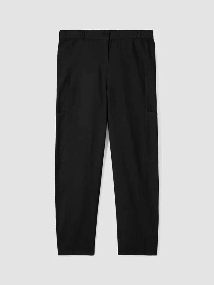 Jackets Coats and Vests Women Eileen Fisher Cotton Hemp Stretch Lantern Pant Black