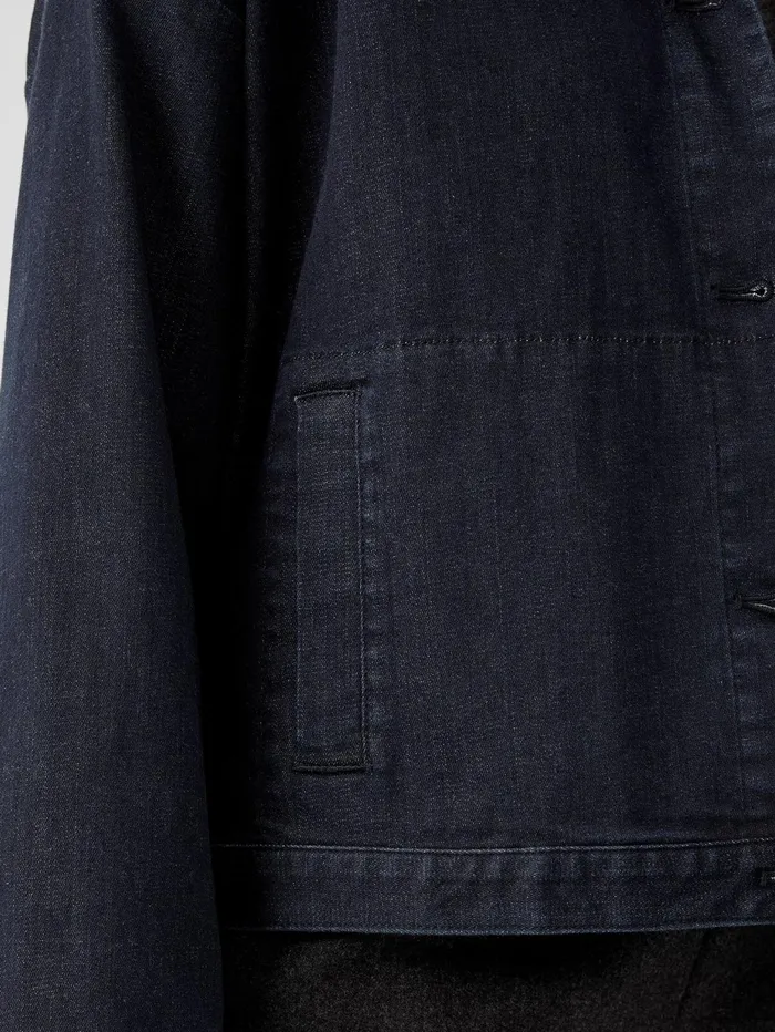 Jackets Coats and Vests Women Eileen Fisher Organic Cotton Stretch Denim Jacket Utility Blue