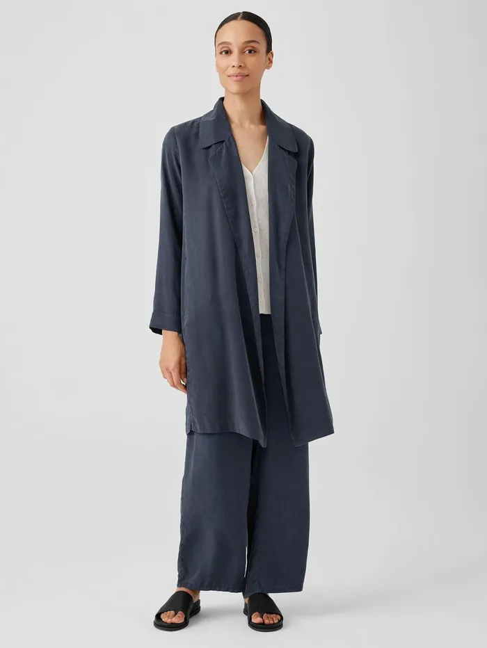 Jackets Coats and Vests Women Eileen Fisher Sandwashed Twill Trench Coat Ocean