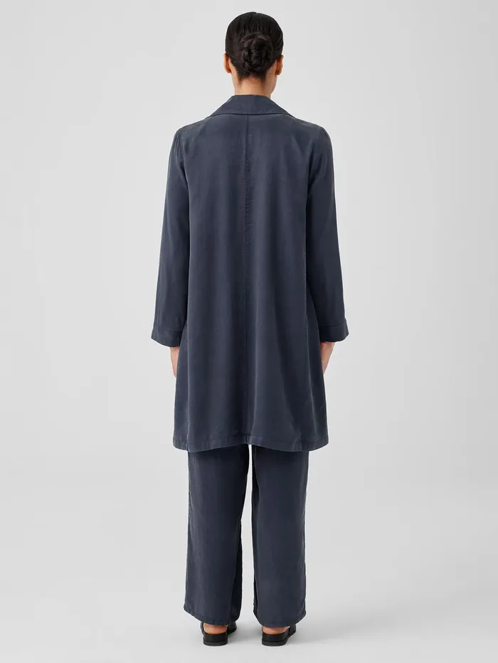 Jackets Coats and Vests Women Eileen Fisher Sandwashed Twill Trench Coat Ocean