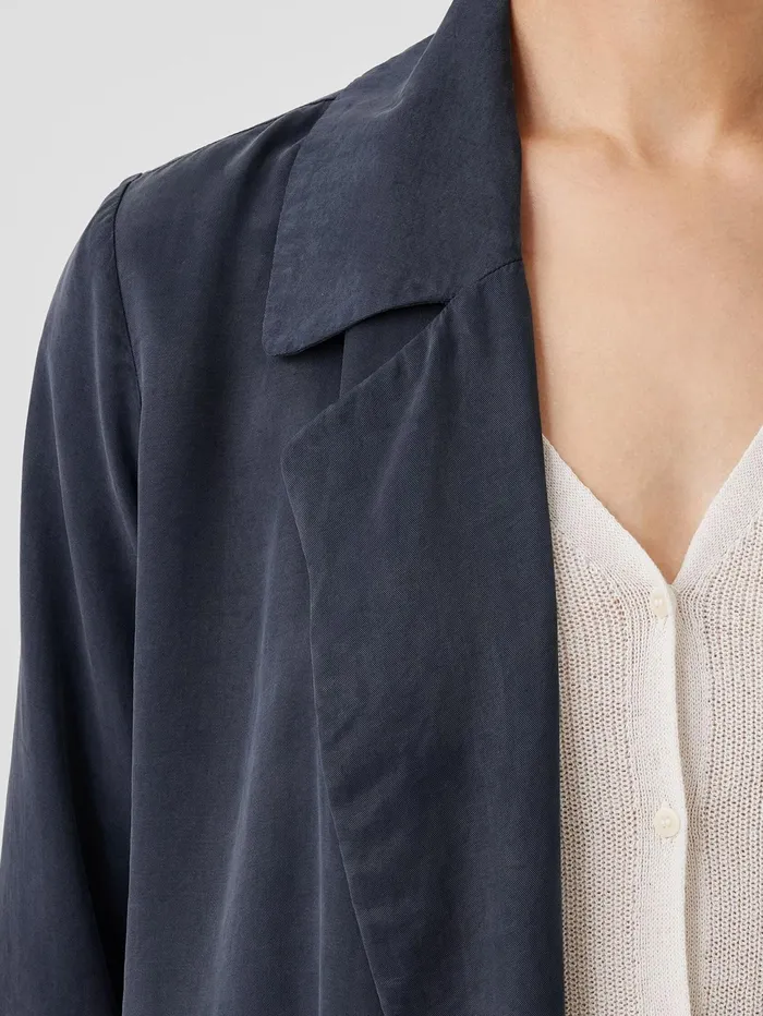Jackets Coats and Vests Women Eileen Fisher Sandwashed Twill Trench Coat Ocean