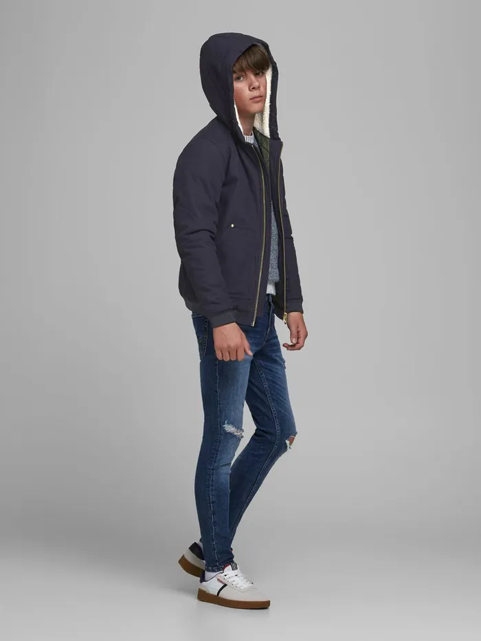 Jackets JACK and JONES Junior BOYS HOODED JACKET Blue Dark Navy