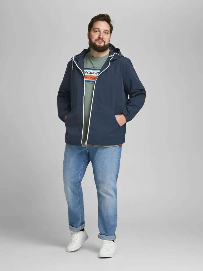 Jackets JACK and JONES Mens CASUAL PLUS SIZE JACKET Blue Navy Blazer