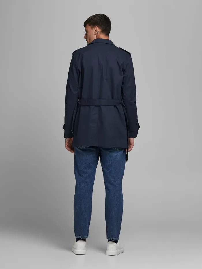 Jackets JACK and JONES Mens DOUBLE BREASTED TRENCHCOAT Blue Navy Blazer