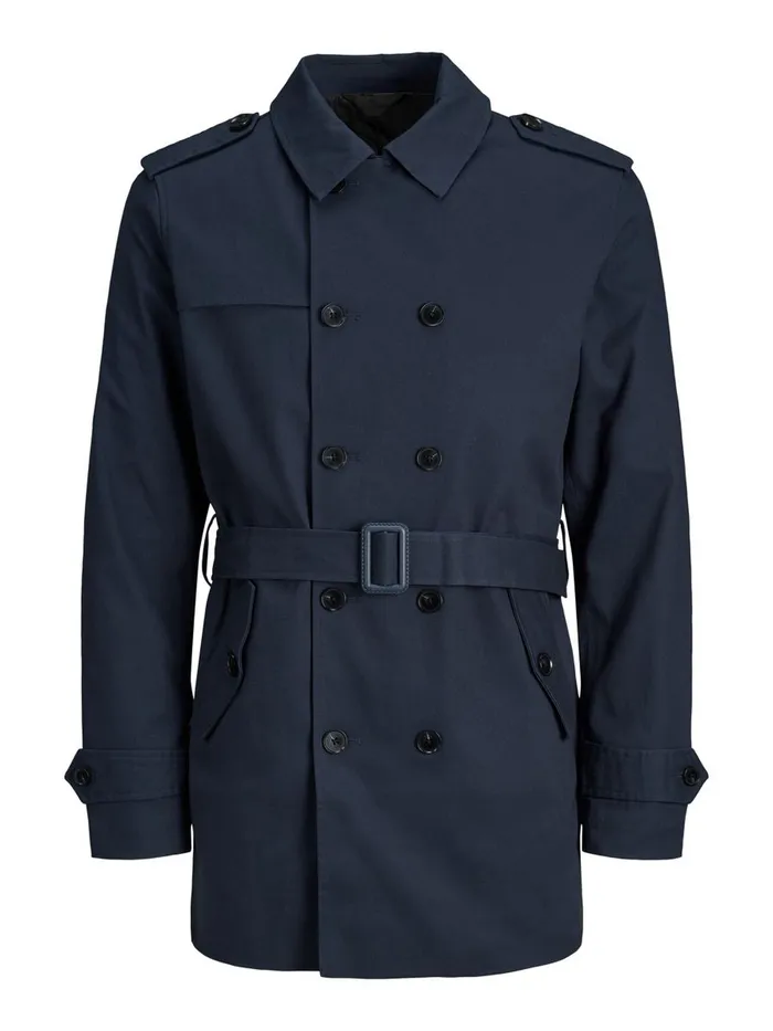 Jackets JACK and JONES Mens DOUBLE BREASTED TRENCHCOAT Blue Navy Blazer