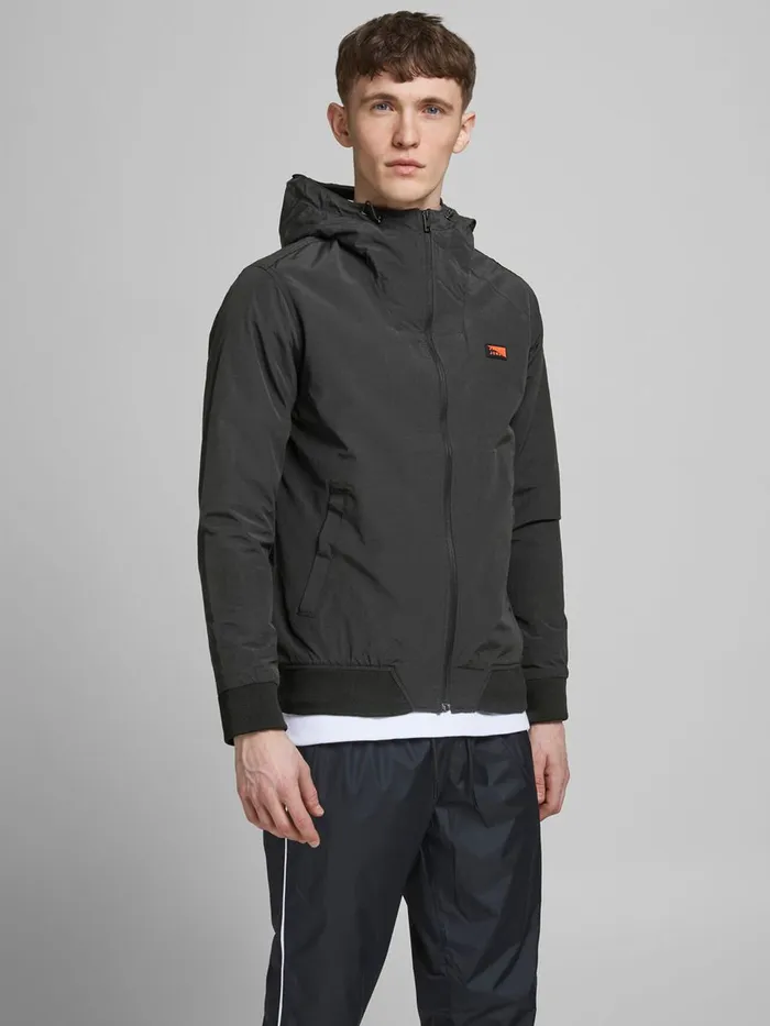 Jackets JACK and JONES Mens HOODED LIGHTWEIGHT JACKET Black Black