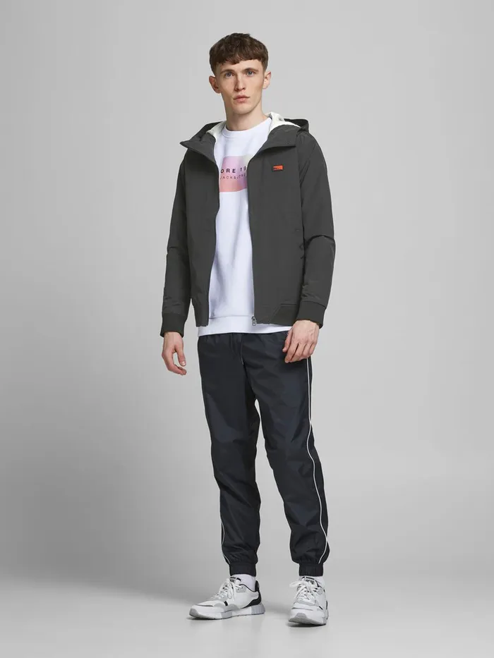 Jackets JACK and JONES Mens HOODED LIGHTWEIGHT JACKET Black Black