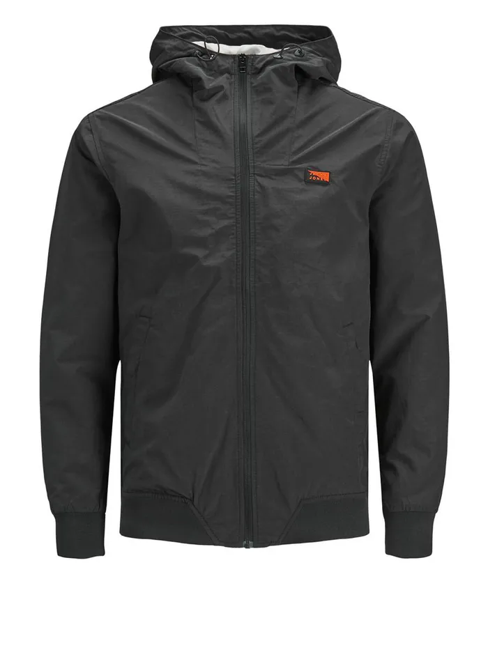 Jackets JACK and JONES Mens HOODED LIGHTWEIGHT JACKET Black Black