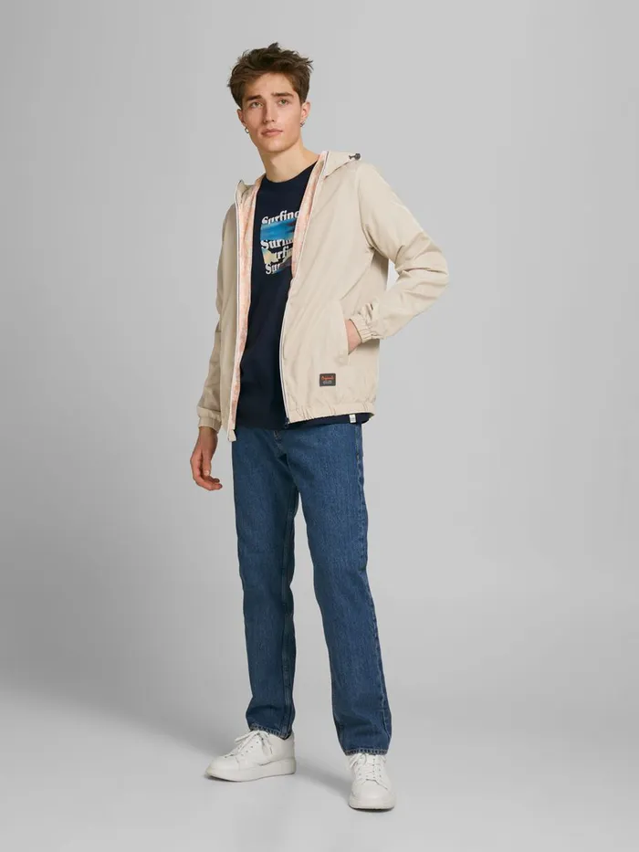 Jackets JACK and JONES Mens MESHLINED HOOD JACKET Beige Crockery