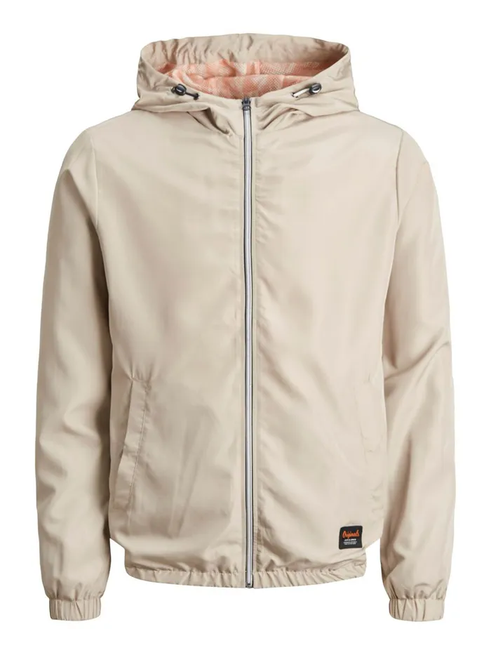 Jackets JACK and JONES Mens MESHLINED HOOD JACKET Beige Crockery