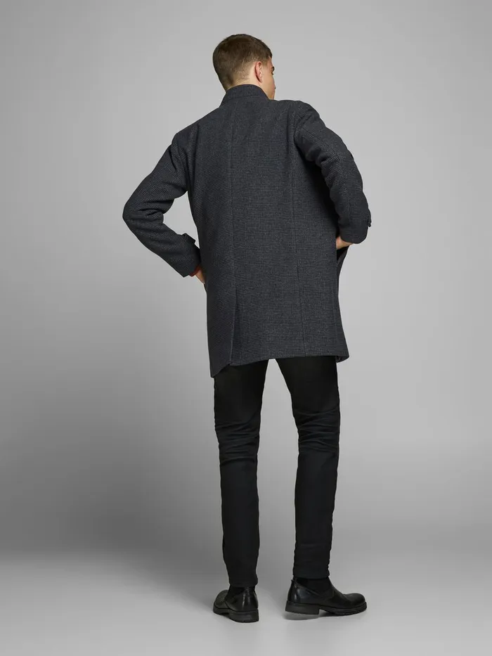Jackets JACK and JONES Mens RECYCLED WOOL COAT Grey Dark Grey Melange