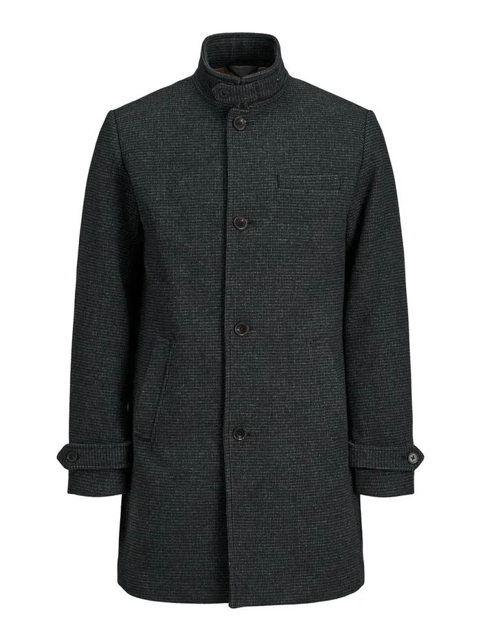 Jackets JACK and JONES Mens RECYCLED WOOL COAT Grey Dark Grey Melange