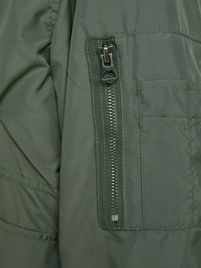 Jackets JACK and JONES Mens STAND COLLAR FLIGHT LIGHTWEIGHT JACKET Green Beetle