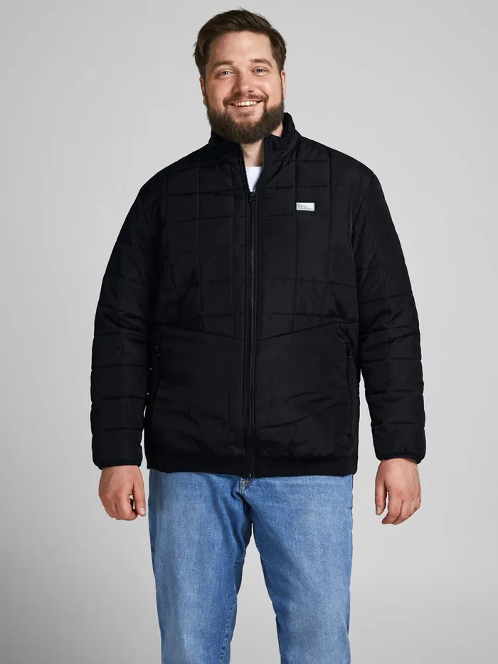 Jackets JACK and JONES Mens TWIST QUILTED PLUS SIZE JACKET Blue Black