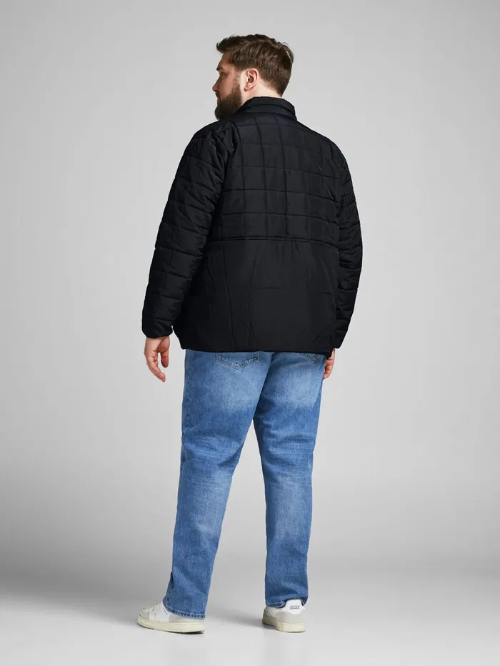 Jackets JACK and JONES Mens TWIST QUILTED PLUS SIZE JACKET Blue Black