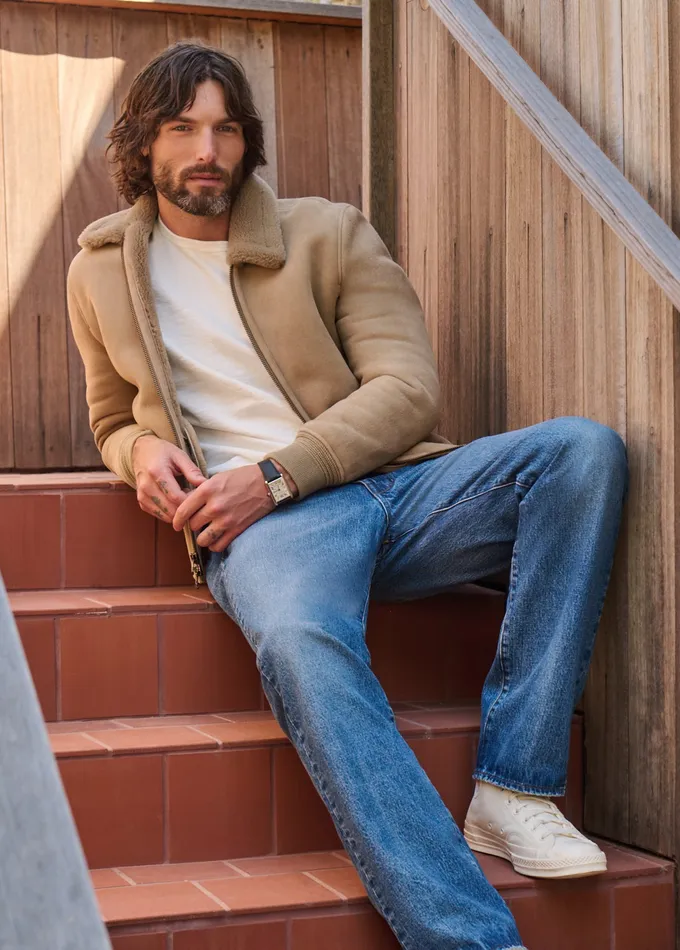 Jackets Outerwear Joe8217s Jeans Men SHEARLING FLIGHT JACKET Mushroom