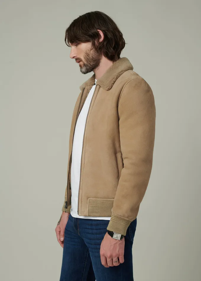 Jackets Outerwear Joe8217s Jeans Men SHEARLING FLIGHT JACKET Mushroom