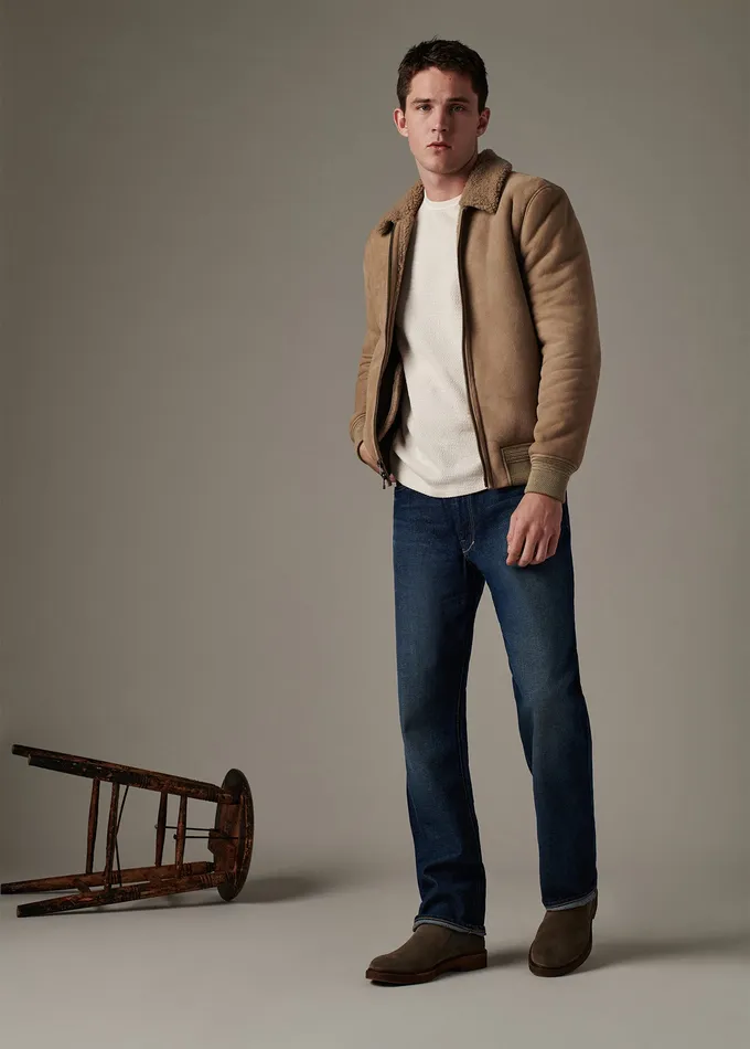 Jackets Outerwear Joe8217s Jeans Men SHEARLING FLIGHT JACKET Mushroom