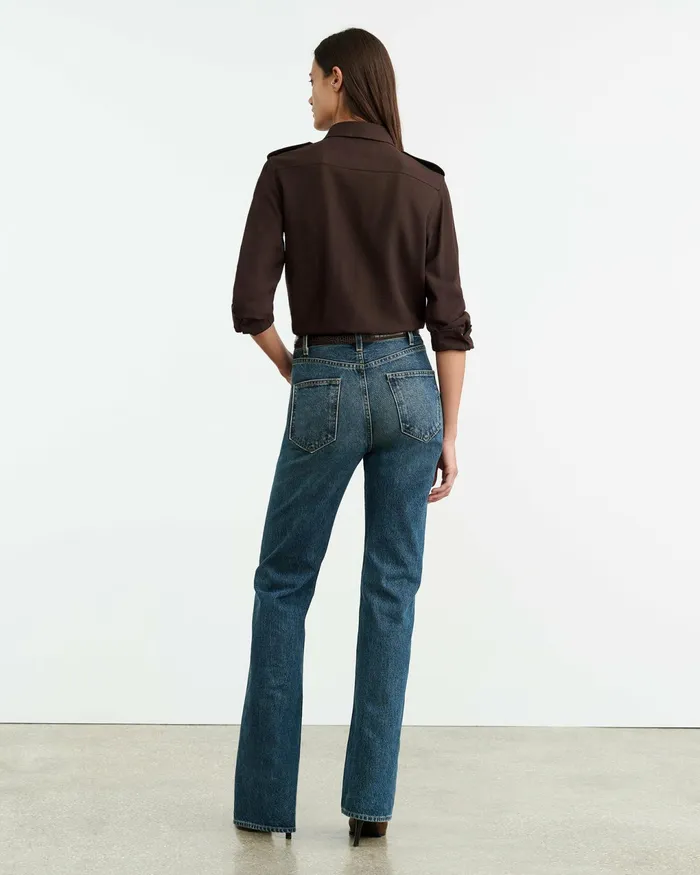 JEANETTE SHIRT Dark Brown Women Nili Lotan Tops