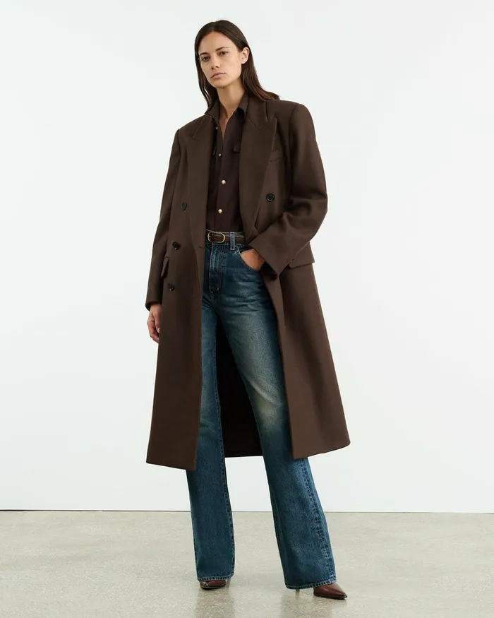 JEANETTE SHIRT Dark Brown Women Nili Lotan Tops