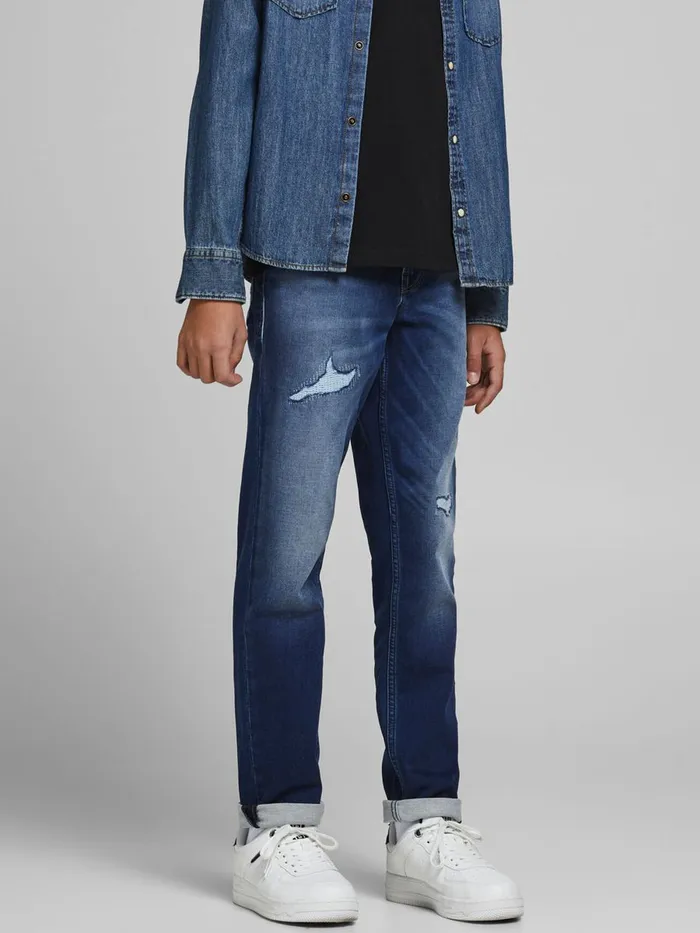 Jeans JACK and JONES Junior BOYS GLENN ORIGINAL AM 213 SLIM FIT JEANS Blue Blue Denim Jeans JACK and JONES Junior BOYS GLENN ORIGINAL AM 213 SLIM FIT JEANS Blue Blue Denim