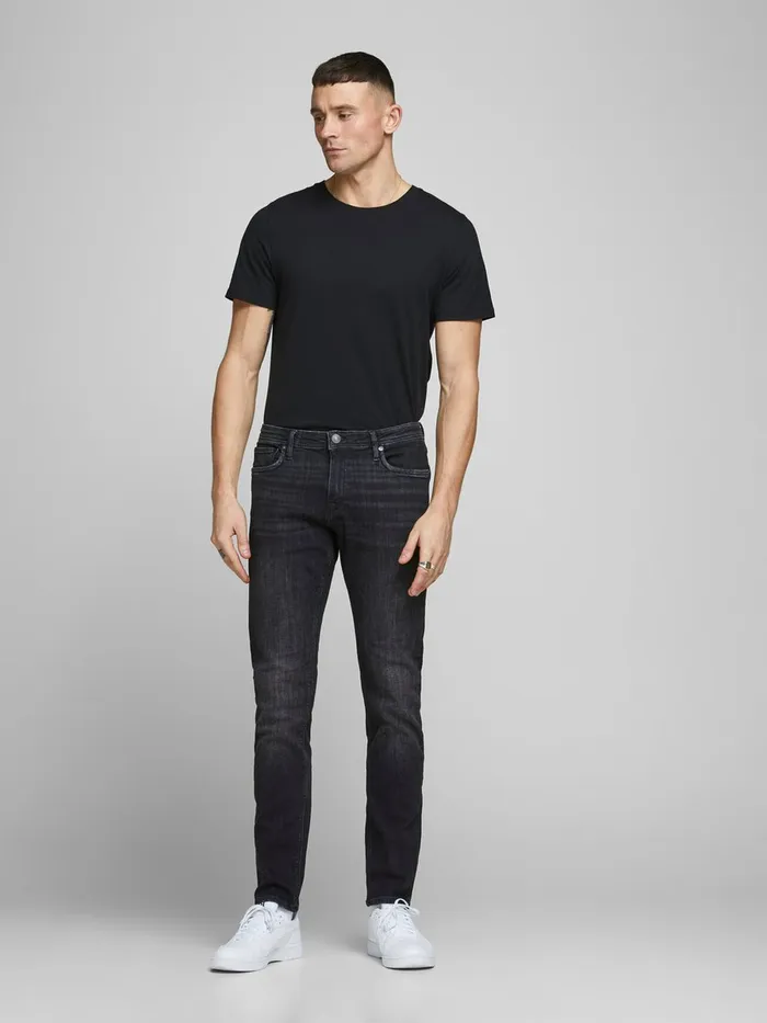 Jeans JACK and JONES Mens GLENN FELIX AM 135 50SPS SLIM FIT JEANS Black Black Denim