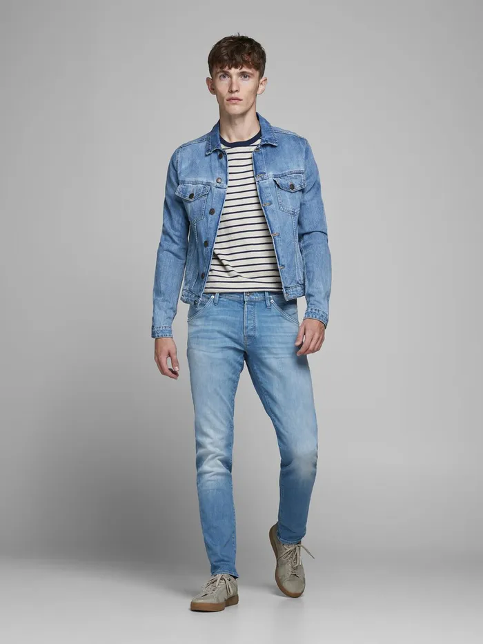Jeans JACK and JONES Mens GLENN FOX AGI 404 50SPS SLIM FIT JEANS Blue Blue Denim