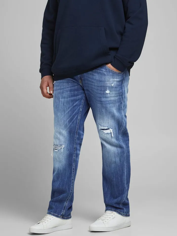 Jeans JACK and JONES Mens GLENN FOX GE 740 PLUS SIZE SLIM FIT JEANS Blue Blue Denim Jeans JACK and JONES Mens GLENN FOX GE 740 PLUS SIZE SLIM FIT JEANS Blue Blue Denim