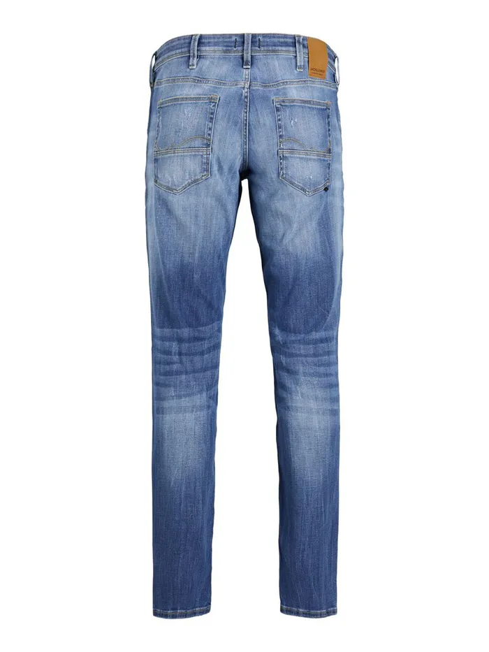 Jeans JACK and JONES Mens GLENN FOX GE 740 PLUS SIZE SLIM FIT JEANS Blue Blue Denim