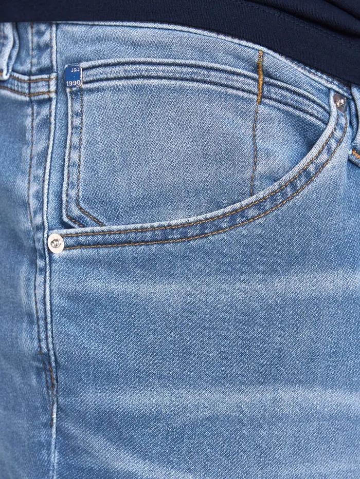 Jeans JACK and JONES Mens GLENN FOX JJ 241 PLUS SIZE SLIM FIT JEANS Blue Blue Denim