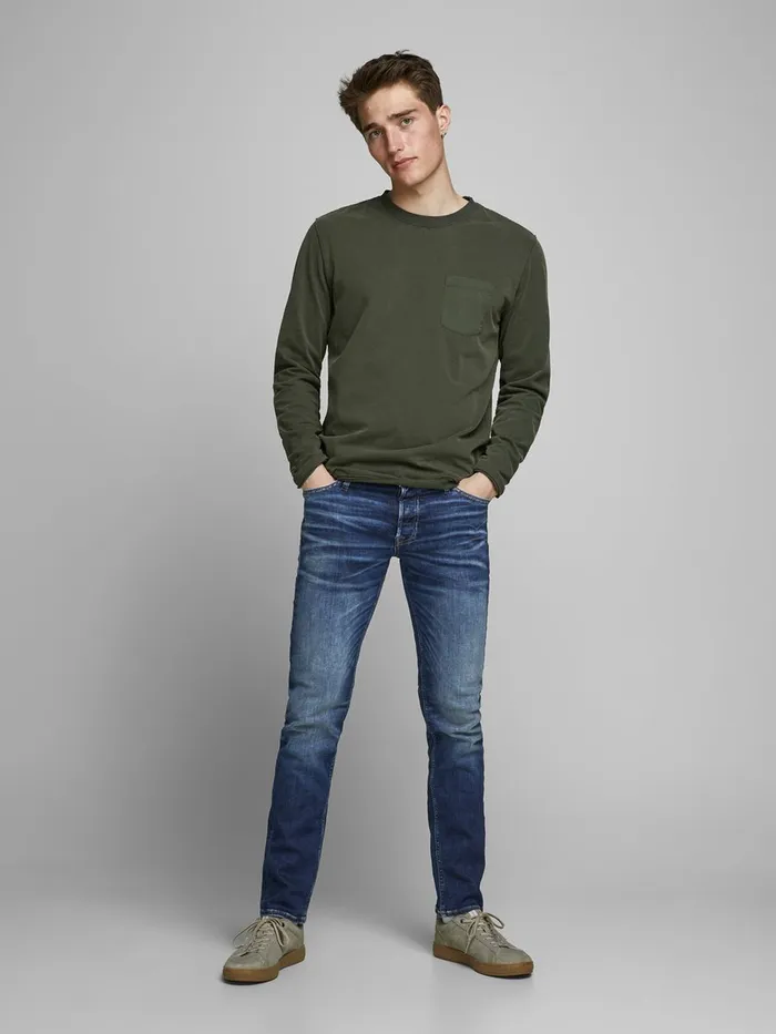 Jeans JACK and JONES Mens GLENN ORIGINAL JOS 206 PCW 50SPS SLIM FIT JEANS Blue Blue Denim