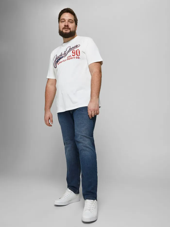 Jeans JACK and JONES Mens GLENN ORIGINAL NA 033 PLUS SIZE SLIM FIT JEANS Blue Blue Denim
