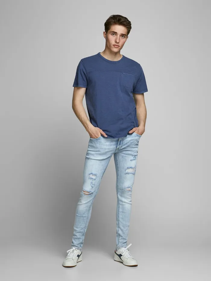 Jeans JACK and JONES Mens LIAM ORIGINAL AM 202 50SPS SKINNY FIT JEANS Blue Blue Denim