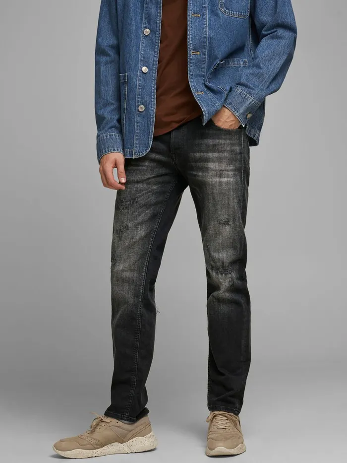 Jeans JACK and JONES Mens MIKE ORIGINAL JOS 143 50SPS COMFORT FIT JEANS Black Black Denim