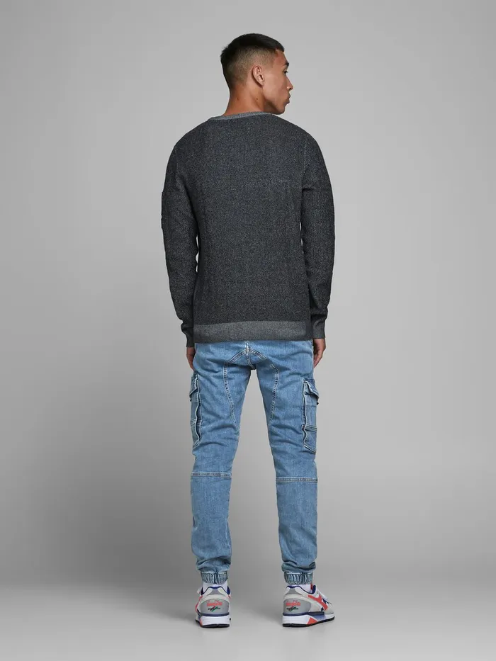 Jeans JACK and JONES Mens PAUL CARGO SLIM FIT JEANS Blue Blue Denim