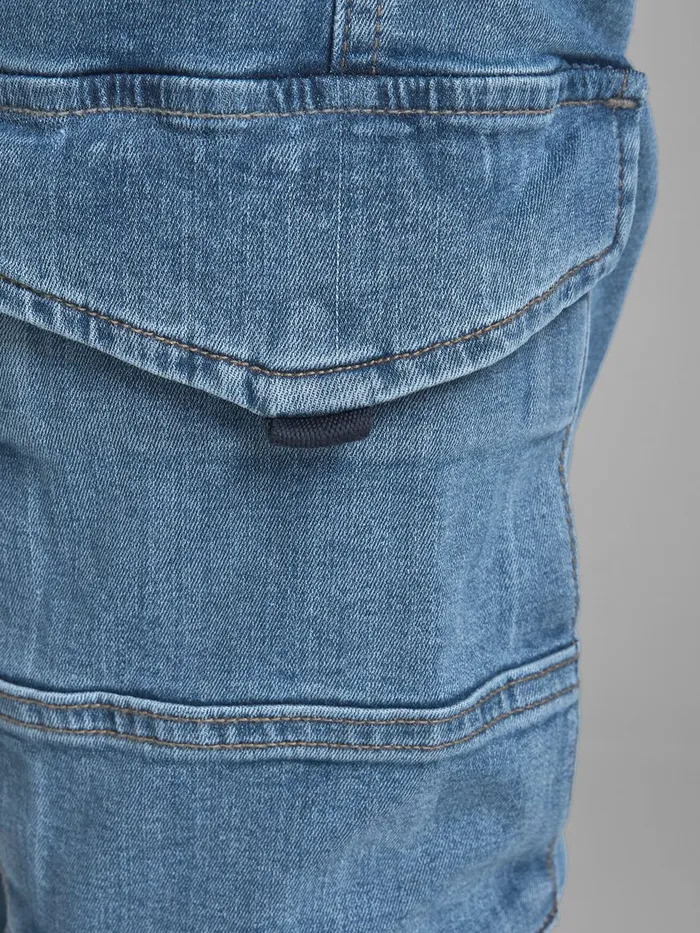 Jeans JACK and JONES Mens PAUL CARGO SLIM FIT JEANS Blue Blue Denim