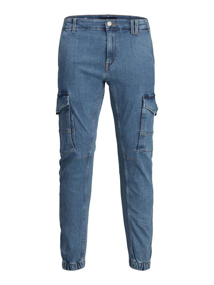 Jeans JACK and JONES Mens PAUL CARGO SLIM FIT JEANS Blue Blue Denim