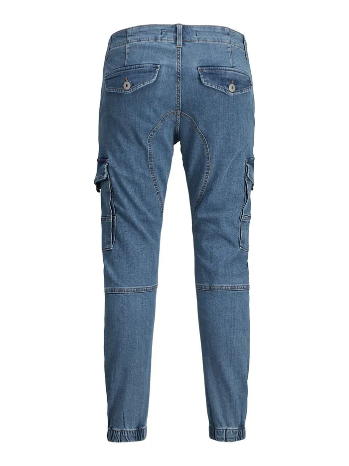 Jeans JACK and JONES Mens PAUL CARGO SLIM FIT JEANS Blue Blue Denim