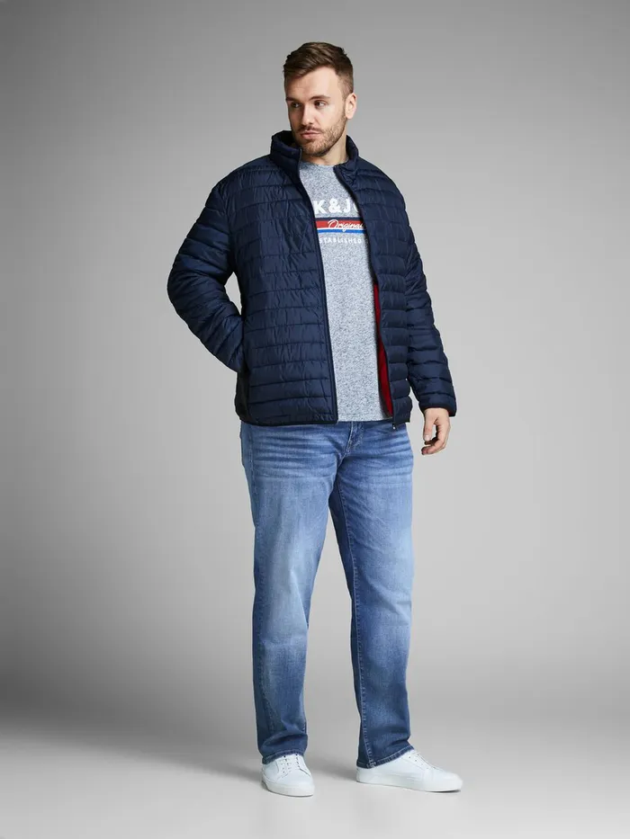 Jeans JACK and JONES Mens TIM ICON JJ 357 50SPS PLUS SIZE SLIM FIT JEANS Blue Blue Denim
