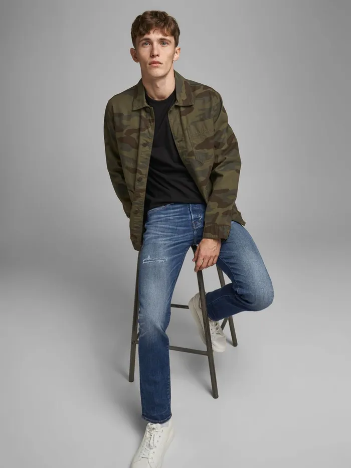 Jeans JACK and JONES Mens TIM VINTAGE CJ 305 SLIMSTRAIGHT FIT JEANS Blue Blue Denim