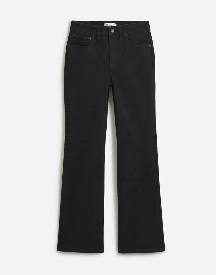 Jeans Women Madewell Curvy Kick Out Crop Jean Black Rinse Wash