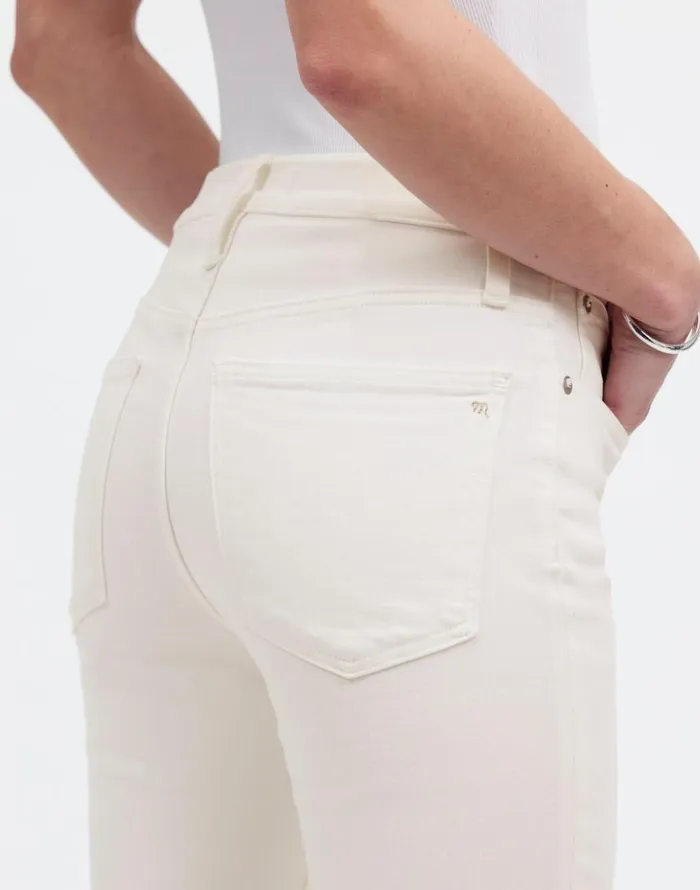 Jeans Women Madewell Kick Out Crop Jeans Pure White