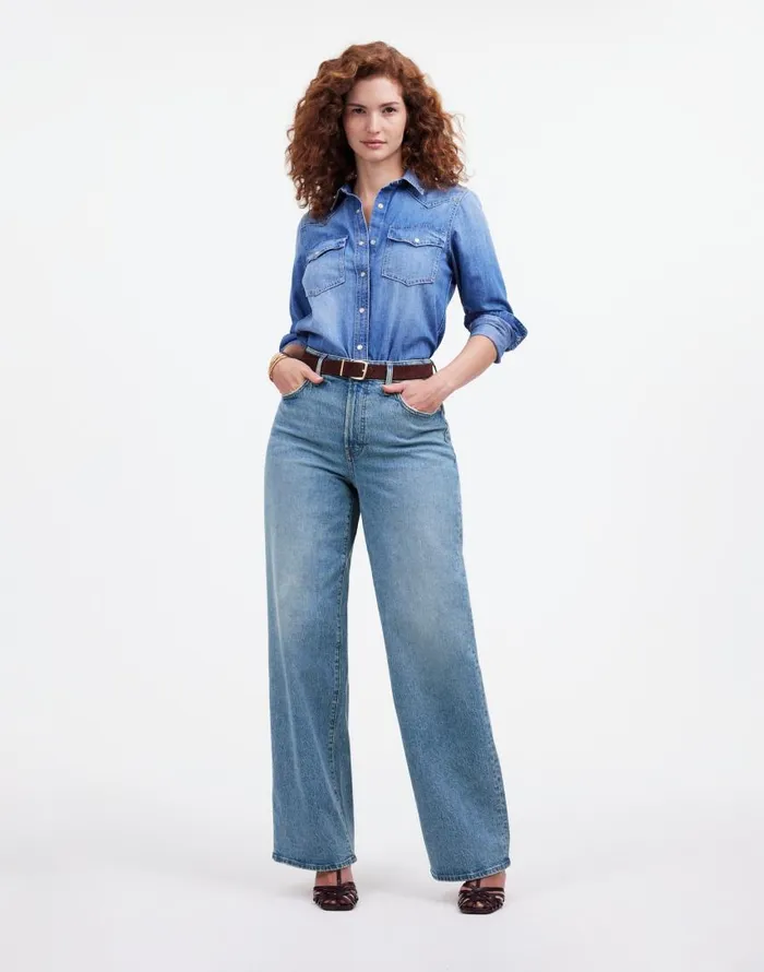 Jeans Women Madewell The Curvy Perfect Vintage WideLeg Jean Enmore Wash