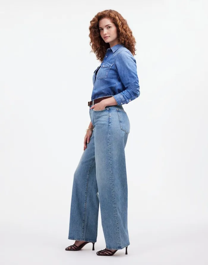 Jeans Women Madewell The Curvy Perfect Vintage WideLeg Jean Enmore Wash