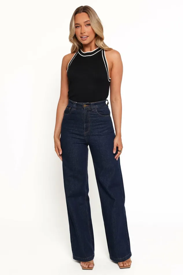 Jeena Knit Top Black Tops Petal and Pup Women