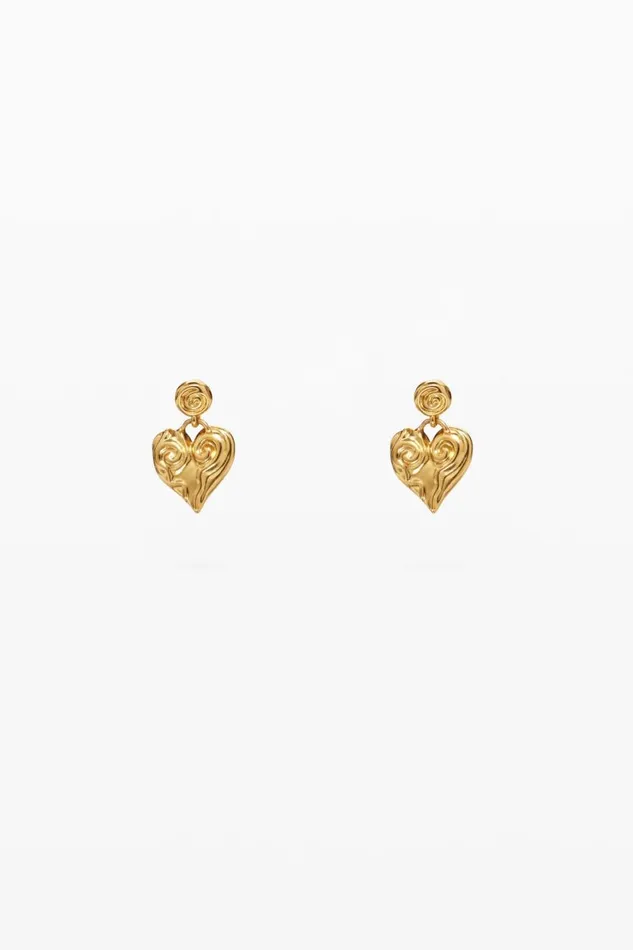 Jewelry Women Desigual Zalio Goldplated Heart Earrings Materialfinishes
